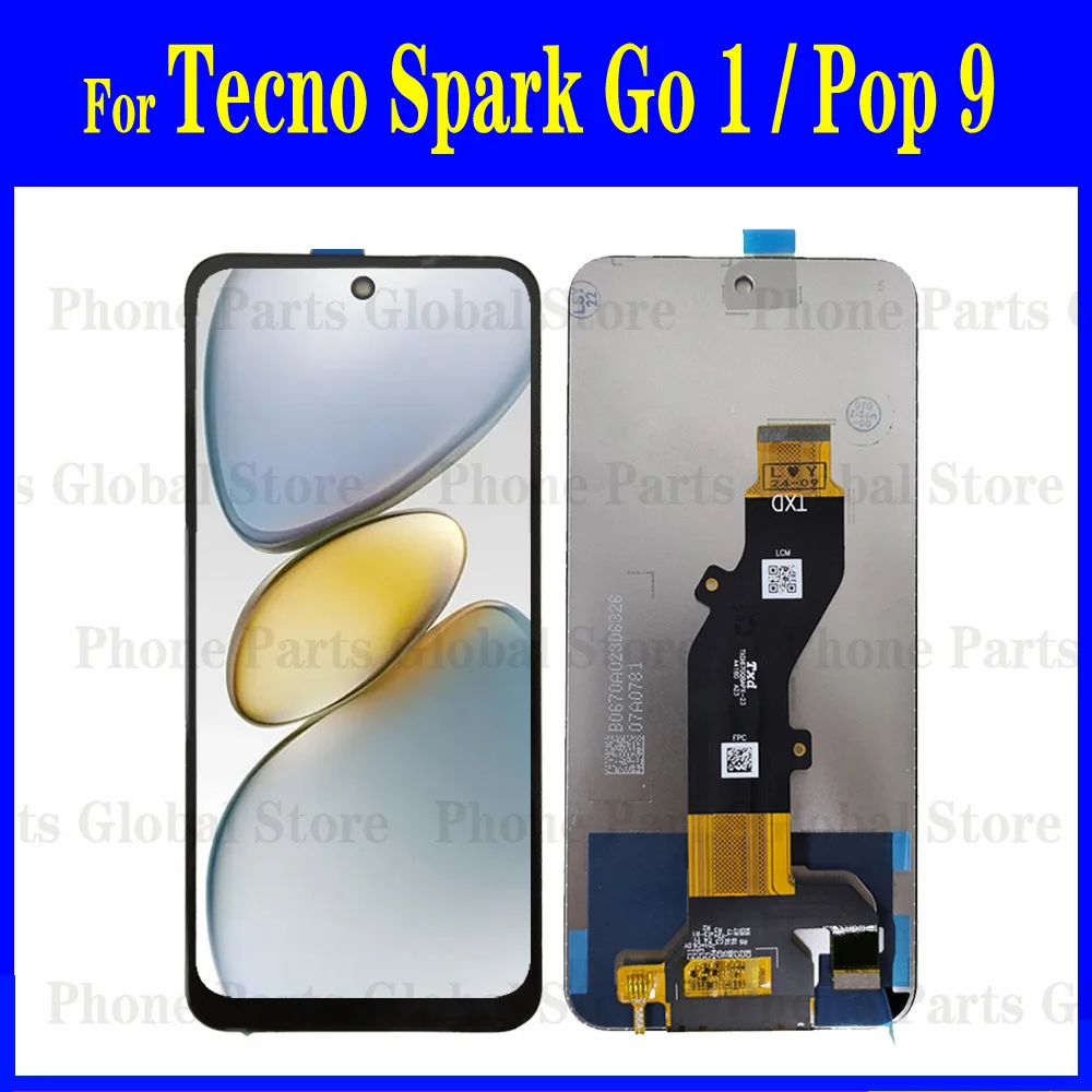 ЖК-дисплей 6 67 дюйма для Tecno Pop 9 сенсорная панель с дигитайзером в сборе запасные