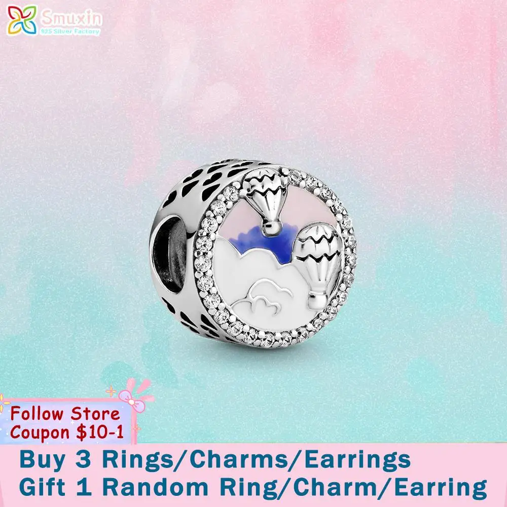

Smuxin 925 Sterling Silver Beads Hot Air Balloon Trip Charms fit Original Pandora Bracelets for Women Jewelry Making Girl Gift