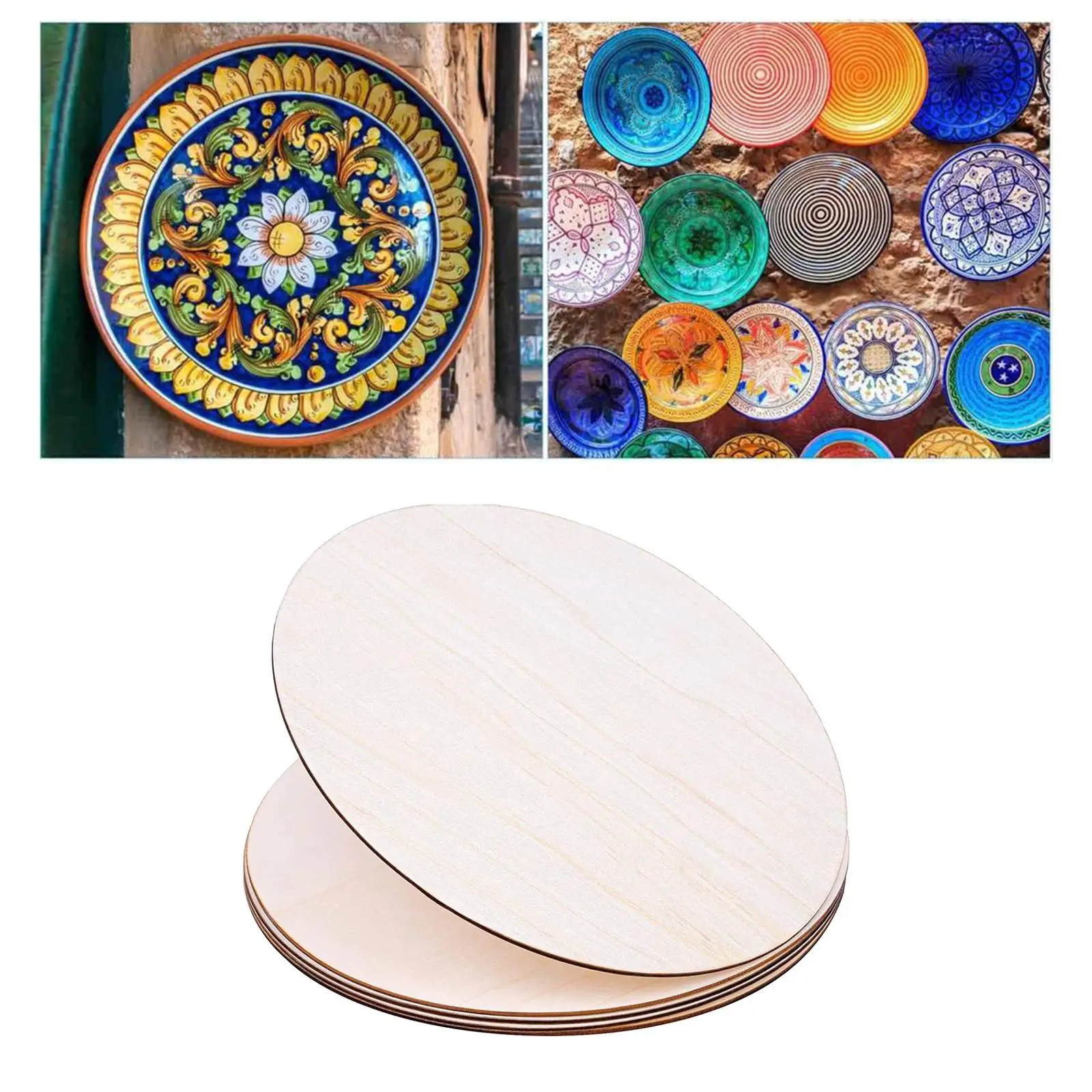 

30cm Wood Circles Unfinished Round Discs Blank Wooden Slices Cutouts DIY Crafts for Coaster Painting Christmas Home Party Decor