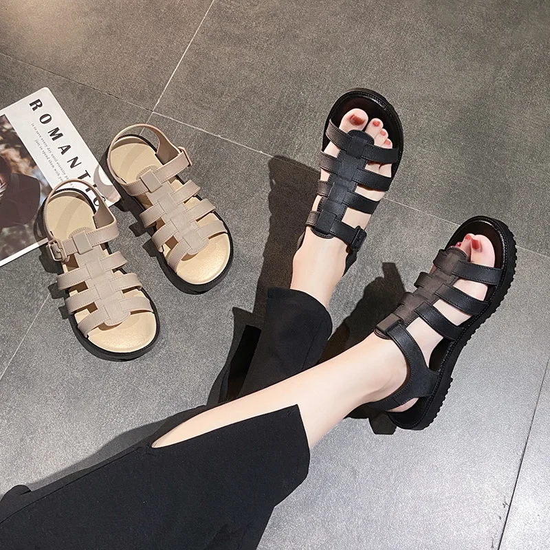 

Summer Women Sandals Gladiator Ladies Hollow Out Wedges Buckle Platform Casual Shoes Female Soft Beach Shoes Casual Footwear