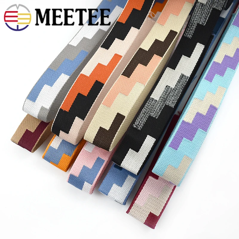 

2/5Meters 3mm Thick 38mm Polyester Jacquard Webbing Tapes Bag Strap Ribbon Bias Binding DIY Garment Bag Belt Sewing Accessories