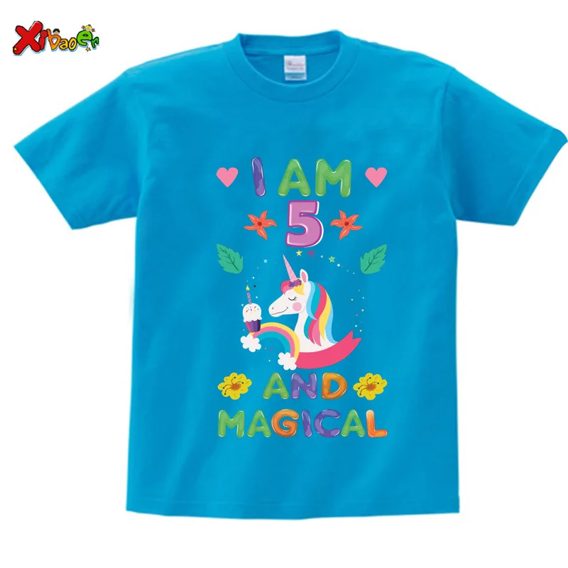 2022 Boys Girls Summer T Shirt Baby Children's Toddler Short Sleeve T-shirt Tops Cute Unicorn Cotton T-shirts 2-10 Years Old