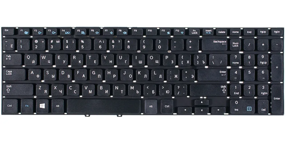 Keyboard black without frame for Samsung np300e5v keyboard keys клава | Replacement Keyboards
