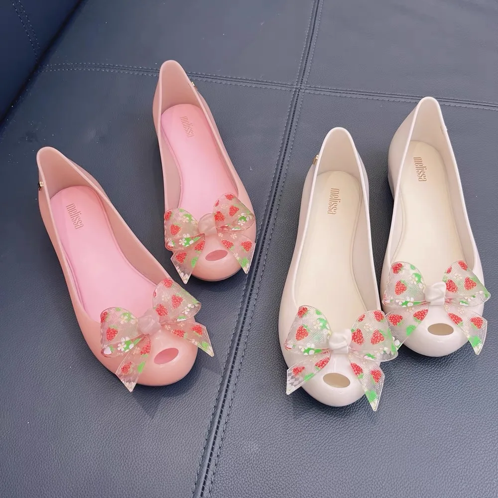 

2021 Melissa Women Jelly Shoes Star Sandals Women Bow Jelly Sandals Melissa Female Flat Sweet Summer Adult Shoes