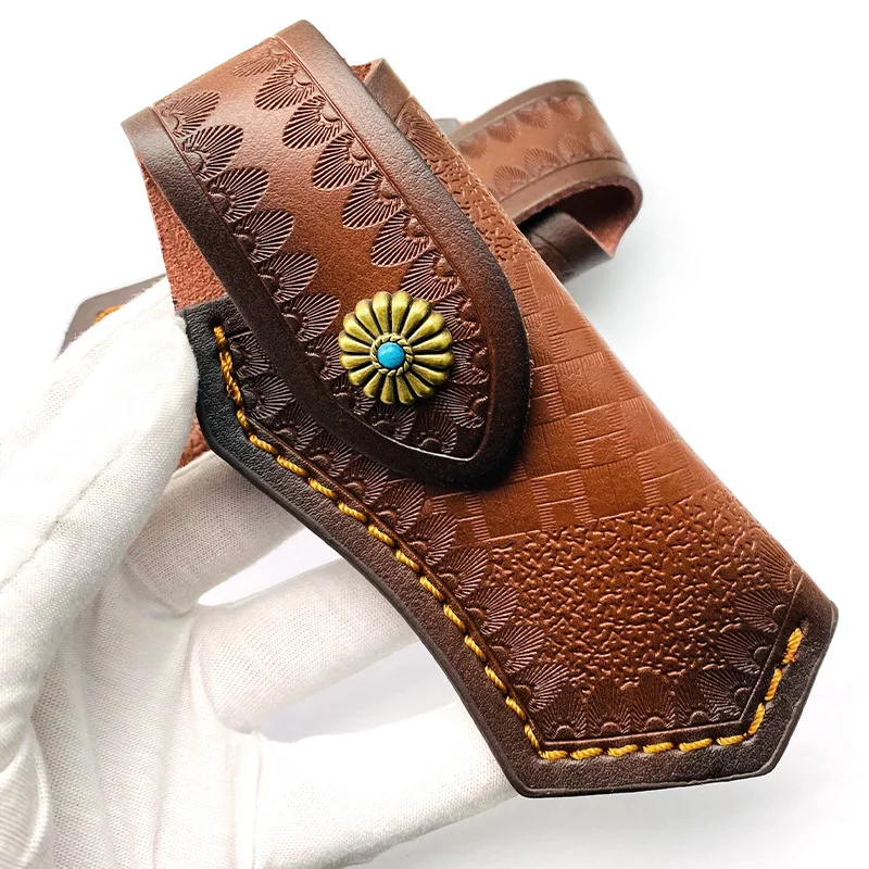 

4 шт./лот складной нож из натуральной коровьей кожи плоскогубцы нож с бирюзовой пряжкой EDC инструменты для улицы чехол из воловьей кожи