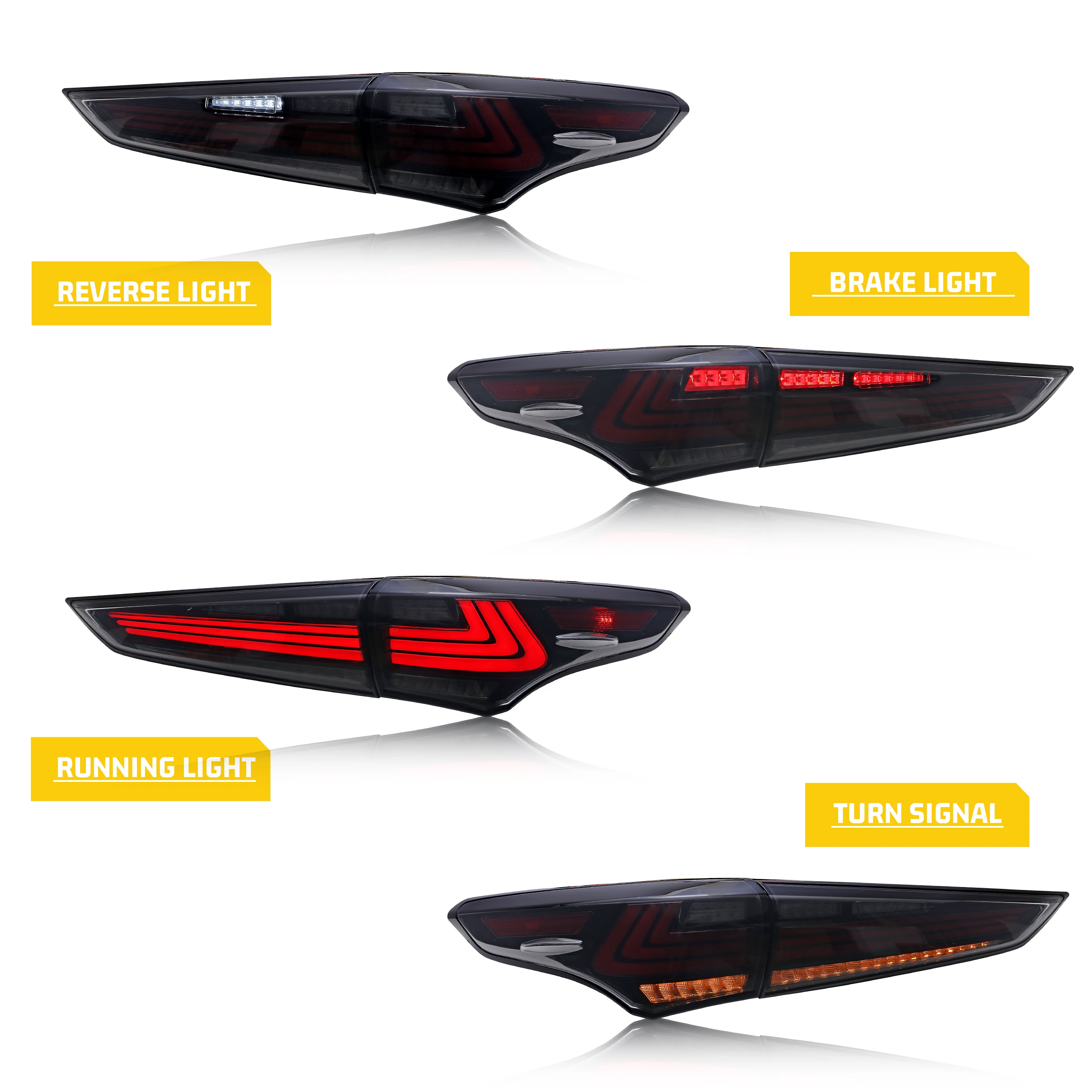 Фонари задние для Toyota Highlander 2019-2023 с последовательным индикатором