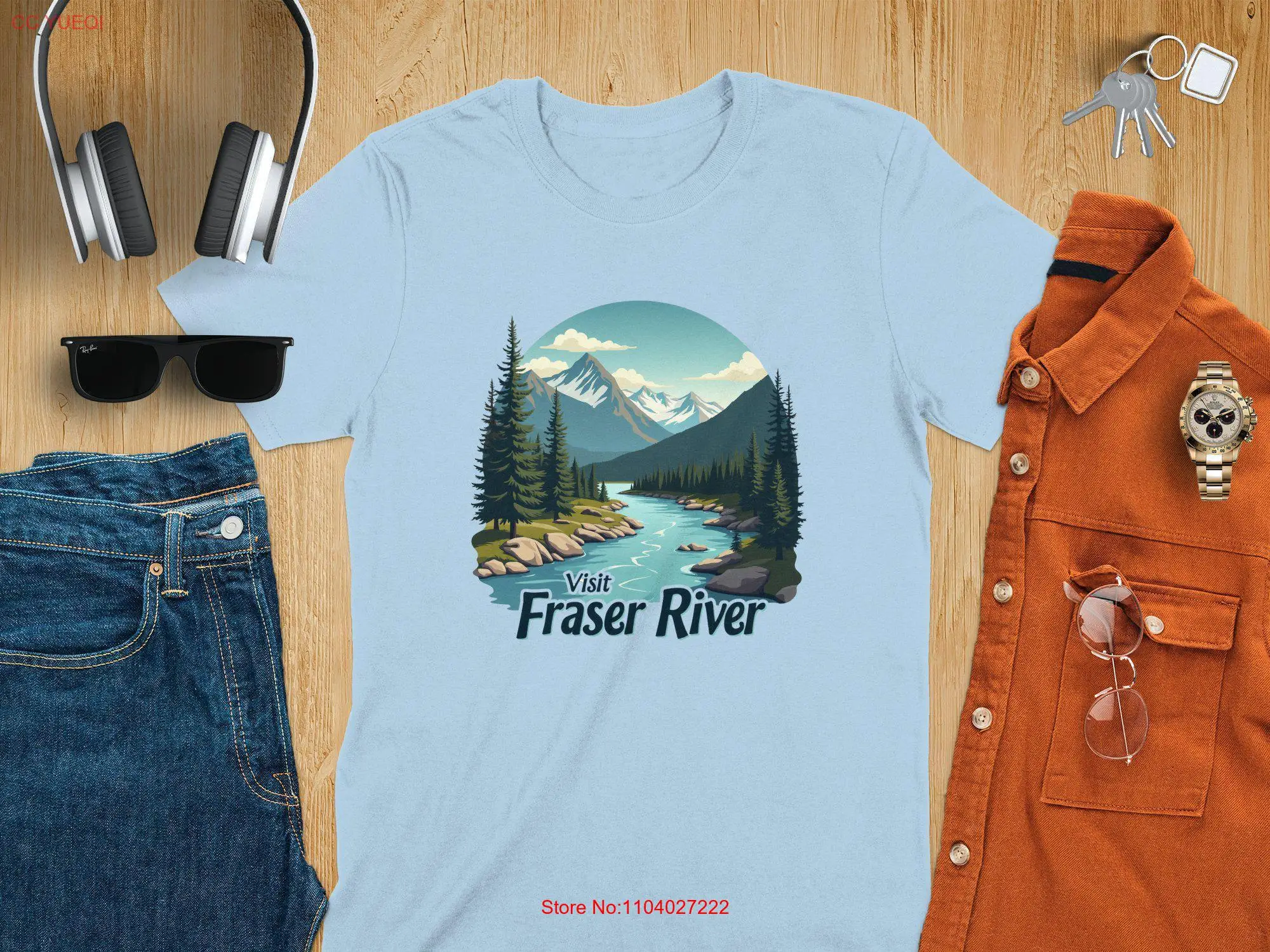 Футболка Scenic Fraser River для любителей природы удобная уличная одежда горная лесная