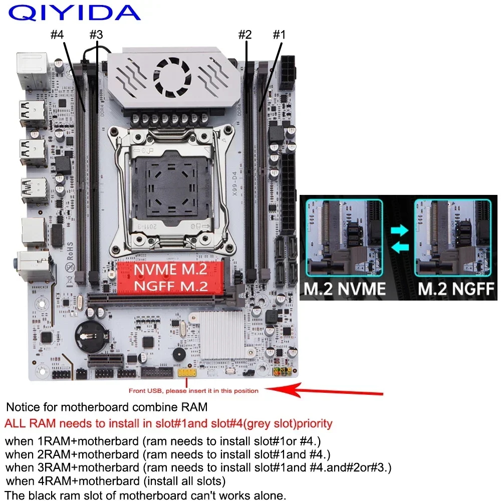 QIYIDA X99 Комплект материнской платы LGA 2011-3 Xeon E5 2670 V3 Процессор 16 ГБ REG ECC DDR4