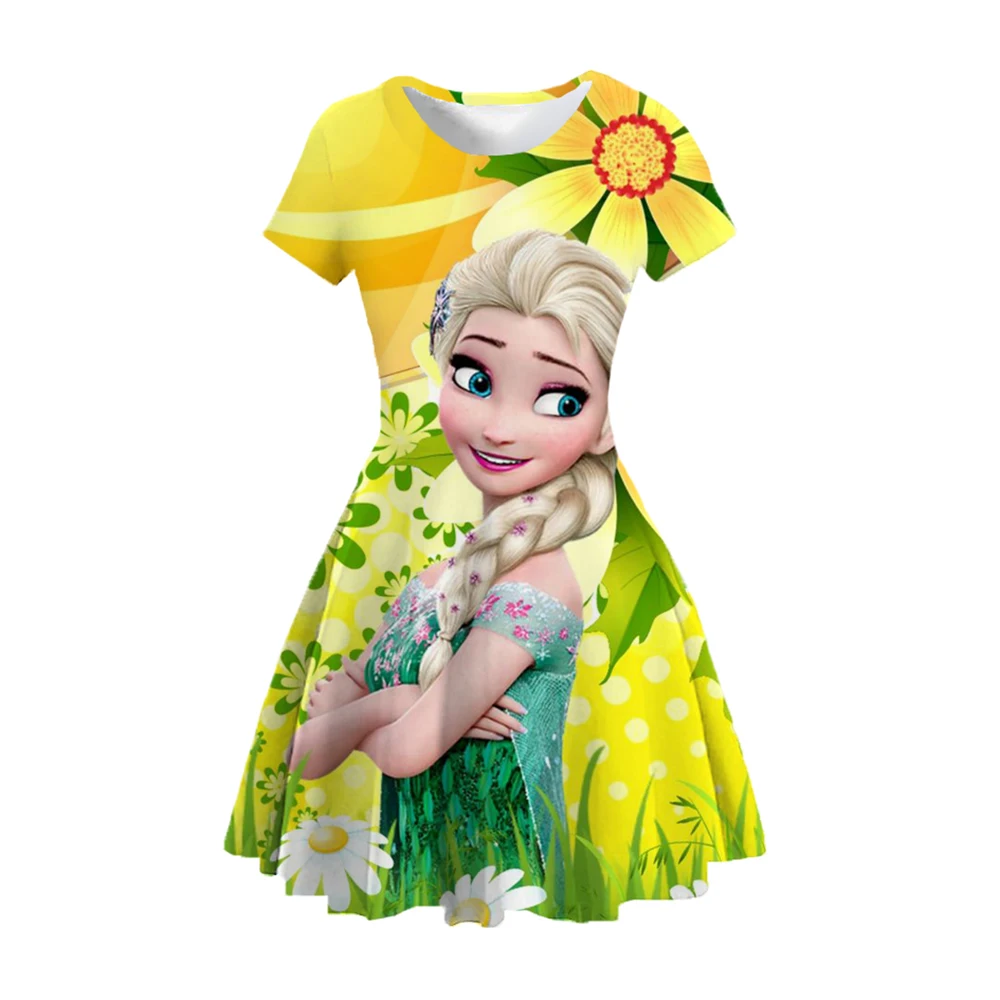 

Disney Frozen Anna Elsa Princess 3D Dress For Girl Birthday Party Vestidos Kids Christmas Cosplay Snow Queen Coronation Costume