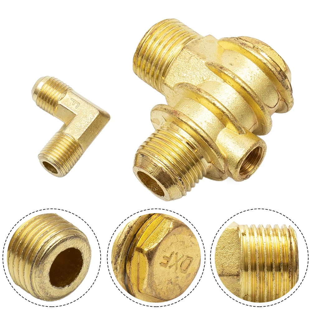 

Air Compressor 3-Port Check Valve Brass Male-Threaded Workshop Replacement Check Valve Connector Tool 20x19x10mm