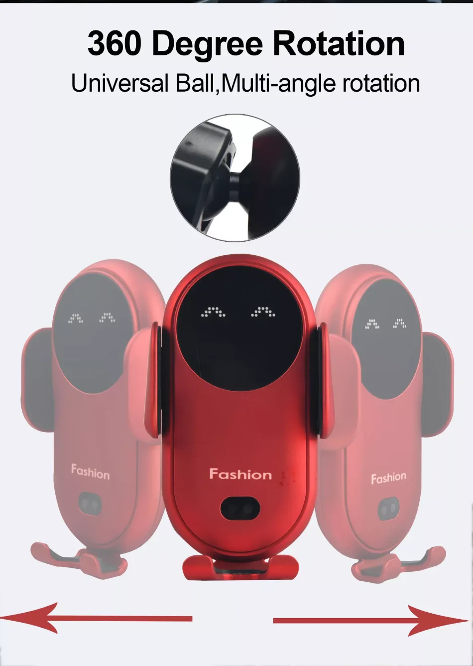 15W Car Wireless Charger Auto Car Mount Phone Holder For iPhone 14 13 12 11 Pro Samsung Xiaomi Infrared Induction Fast Charging