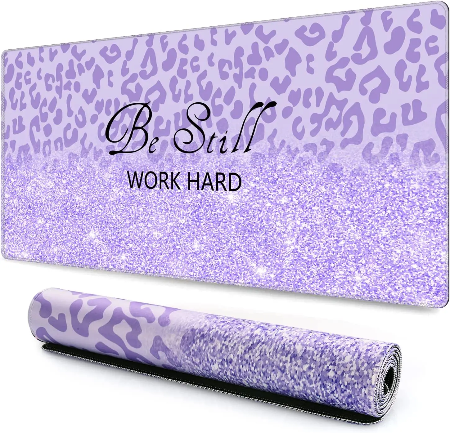 

Large Gaming Mouse Pad Non-Slip Rubber Base Desk Mat 35.4 x 15.75 Extended Desk Pad with Stitched Edges Shine Purple