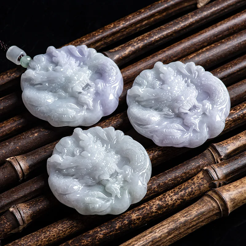 Подвеска в виде дракона из натурального жадеита властителя зодиака красивая