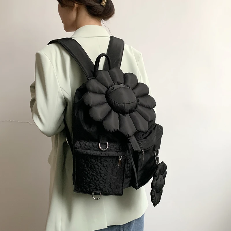 

Новинка 2022, рюкзак из ткани Оксфорд для женщин, вместительная роскошная дизайнерская школьная сумка 2020 с подсолнухом, высококачественная п...