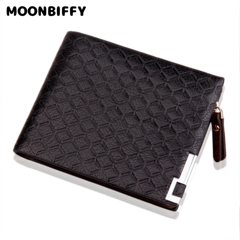 

Mens Fashion Soft Quality Leather Wallet Credit Card Holder Purse Black with Zip