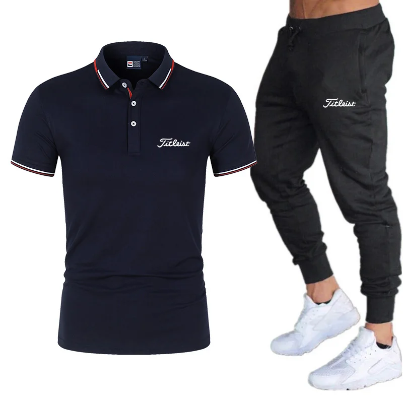 

New Summer Golf Brand Men's Tracksuit Men Polos Trouser Pants Two Piece Sets Golf Brand Male Polo Shirts Jogging Sportwear Sui