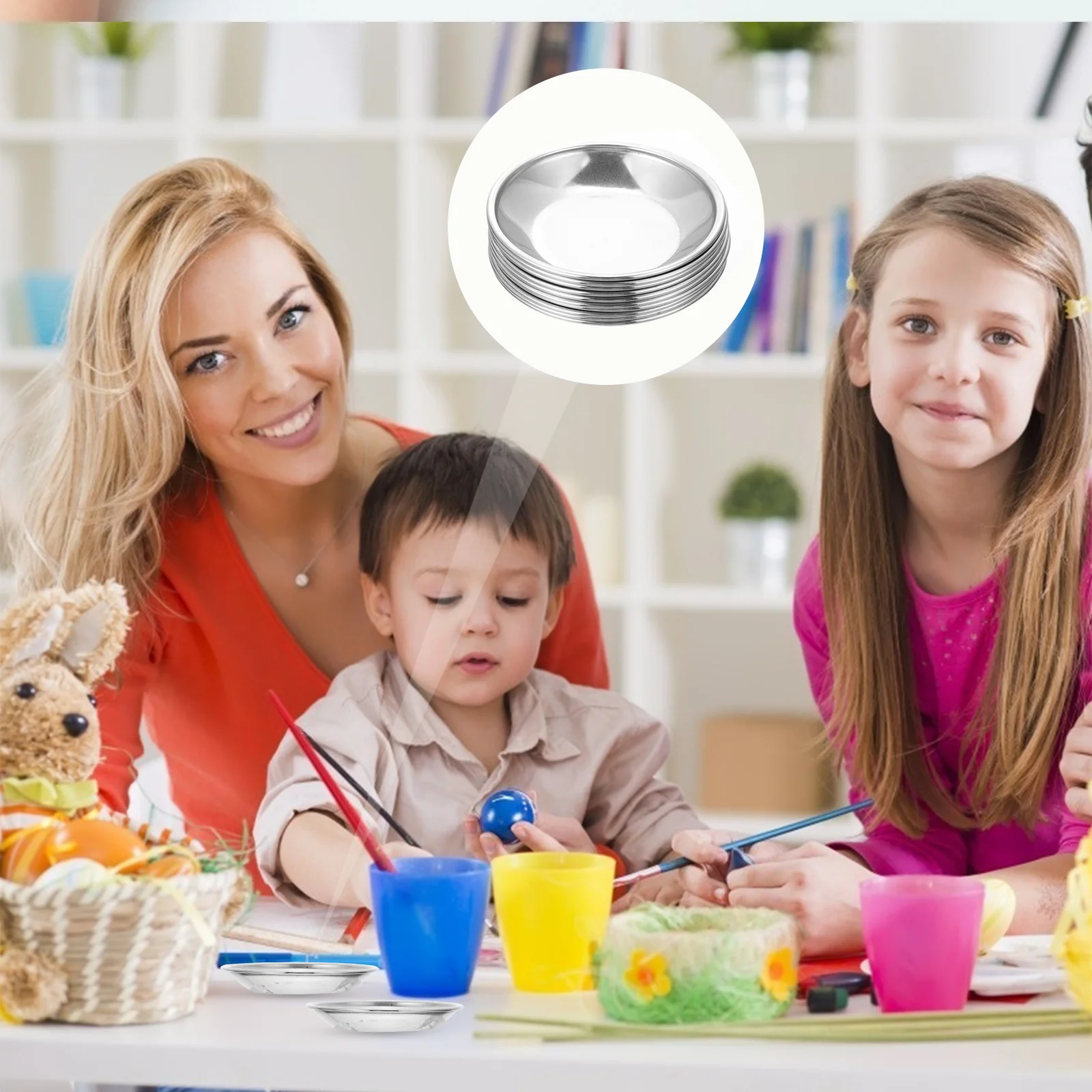 

10 Pcs Colour Mixing Metal Tray Watercolor Kids Tools Palette Simple Tray