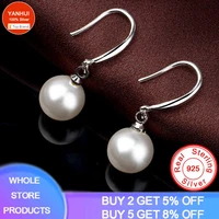 real tibetan silver pearl drop earrings fashion pearl jewelry with gift box