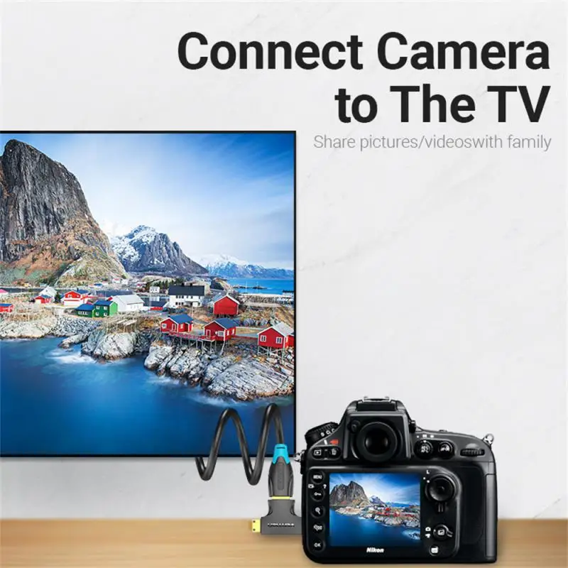 

Cable Connector Micro Hdmi-compatible 2 In 1 For Camera Tv Display Projection Adaptor For Projector New Mini Adapter