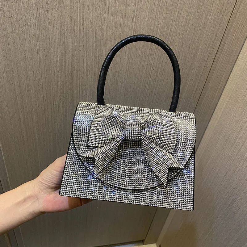 

Women Luxury Bowknot Handbags Diamonds Metal Small Day Clutch Party Evening Crossbody Bags Vacation Female Purse Bags Phone Bags