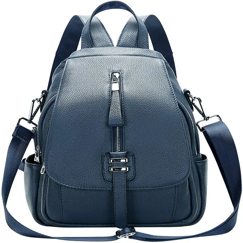 

Fashion Backpack Purse for Women Shoulder Bag with Flap S85 Indigo Blue