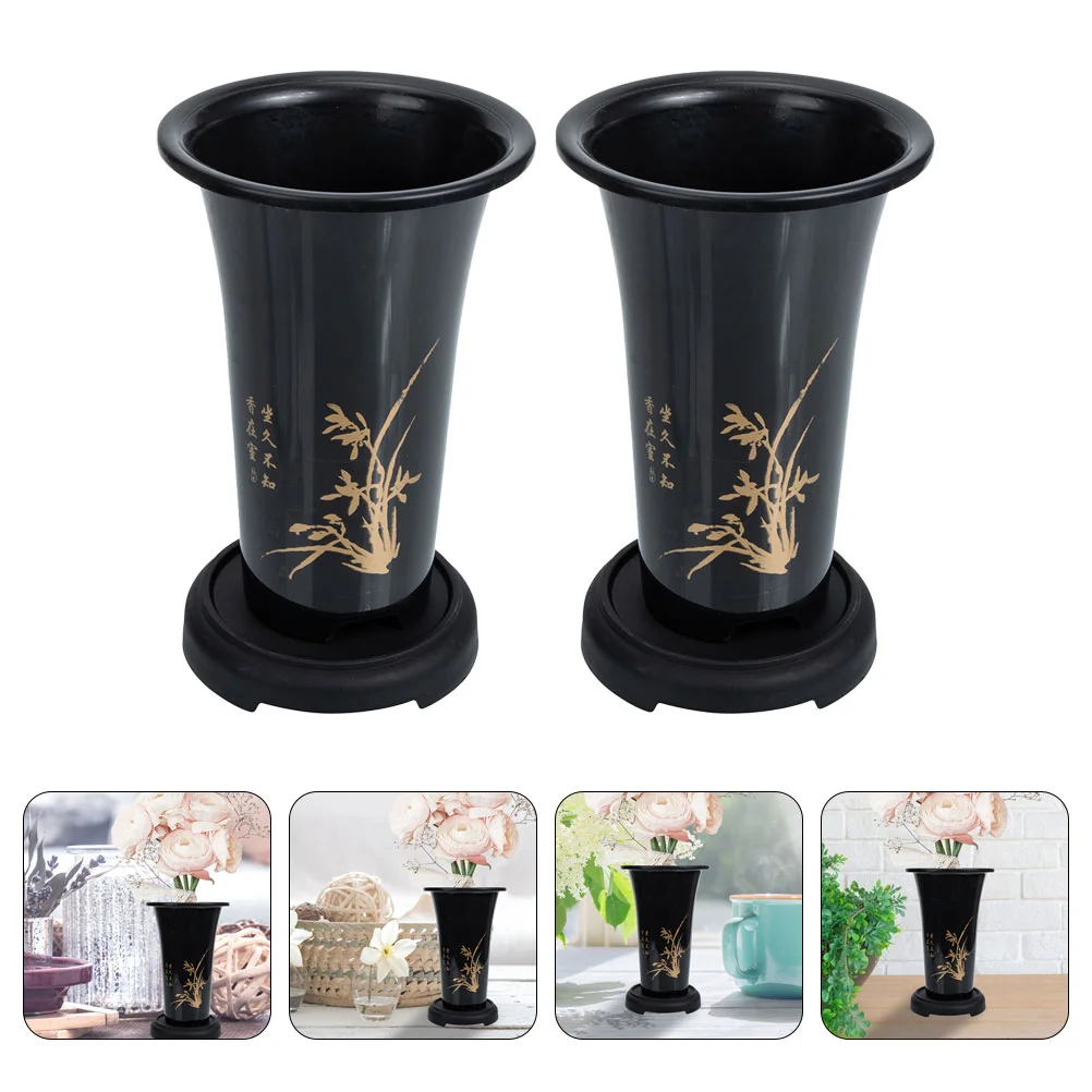 

2 Sets Flowers Orchid Planting Holder Flowerpot Ceramic Vase Gardening Supplies Plastic Containers Pots Indoor Plants