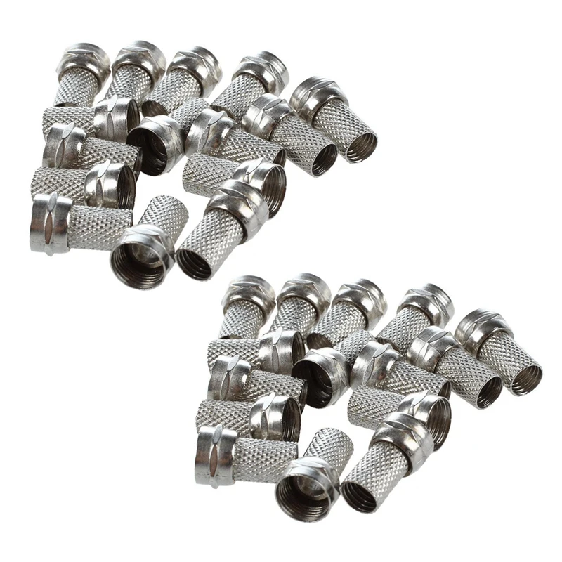 

30 Pcs RG6 F-Type Twist-On Coax Coaxial Cable RF Connector Male For CCTV Camera