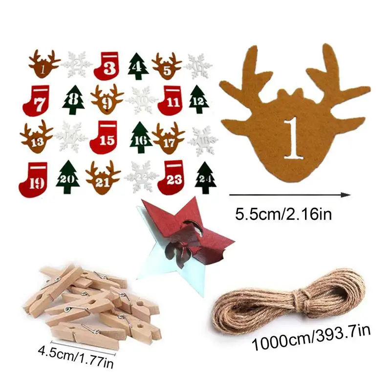 Мешочек с календарём и этикетками на шнурке 24 дня