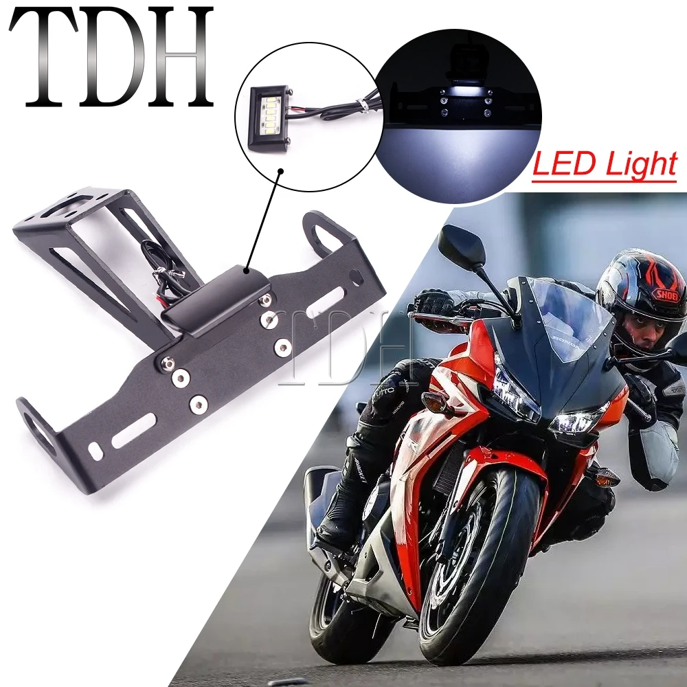

Motorcycle LED License Plate Light Bracket Frame Tail Tidy Fender Eliminator Holder For Honda CBR 500R CBR500R CB 500F 2016-2020