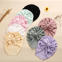 newborn headband elastic baby turban hat bowknot soft cotton kids baby girl hats solid color cap bonnet winter children caps new