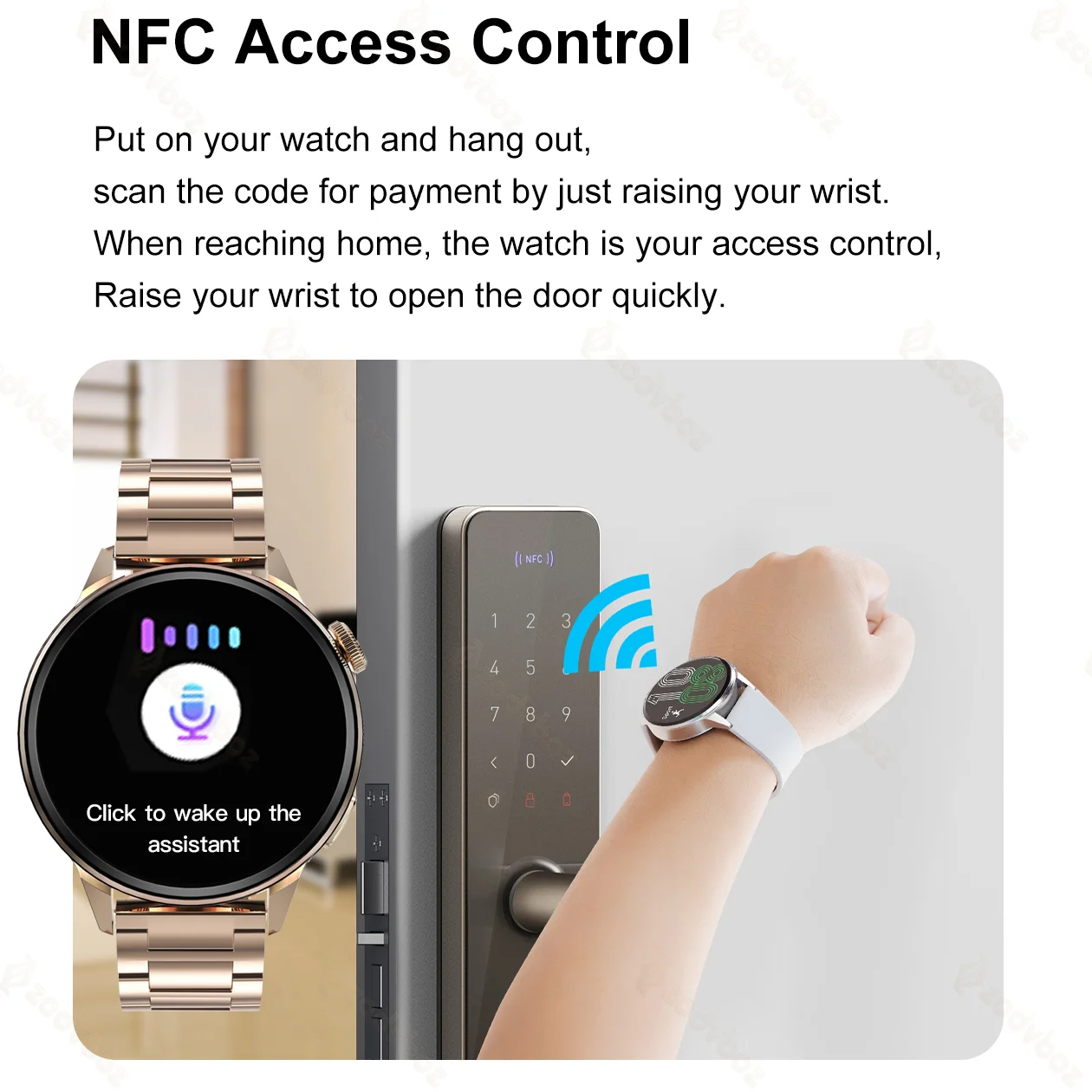 Новинка 2022 Смарт-часы с NFC женские спортивные часы GPS-датчиком Беспроводная