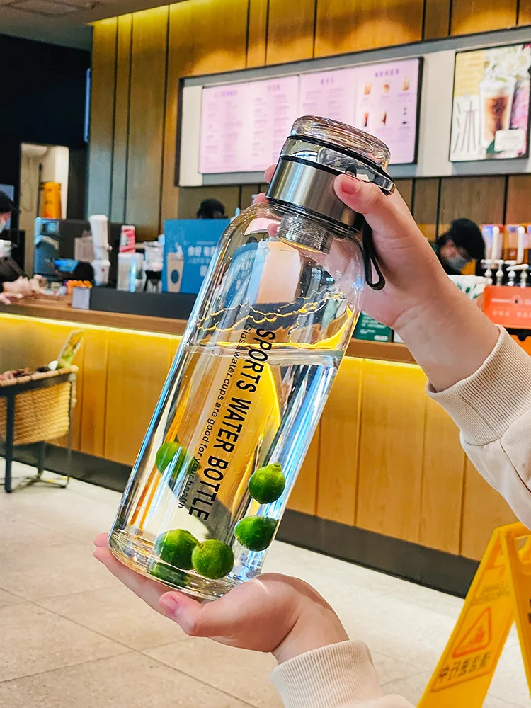 2 л стеклянная бутылка для воды с ремешком спортивные бутылки портативная