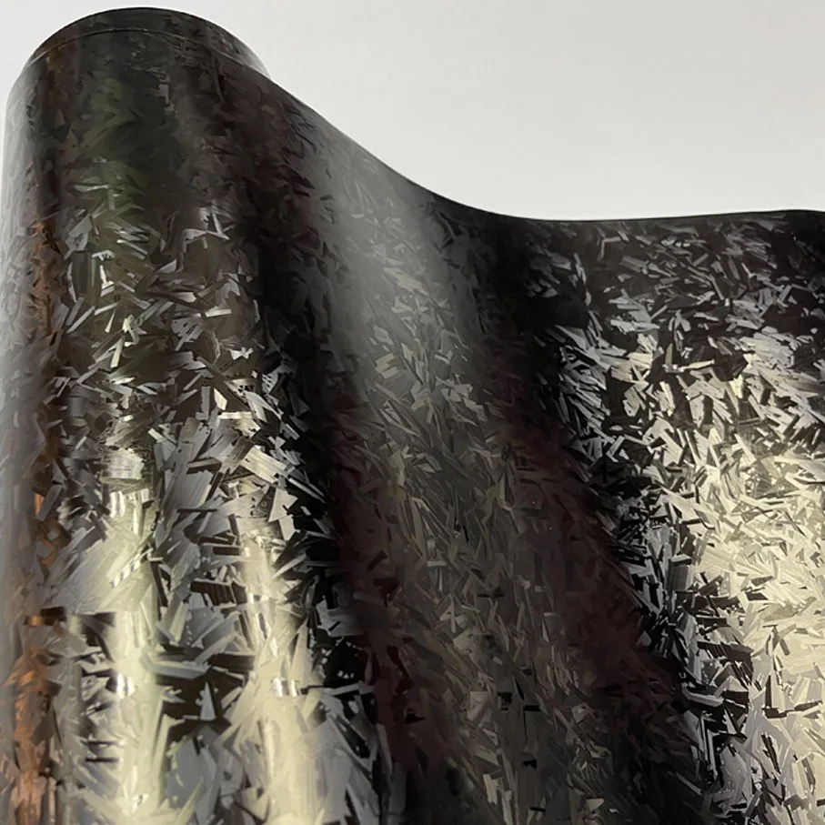 Серебристый черный кованый углеродное волокно виниловая оберточная пленка в