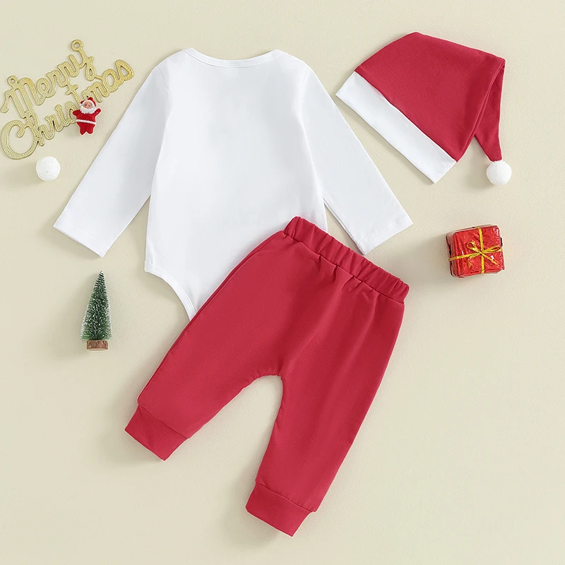 

My First Christmas Outfit Baby Girls Boys Cute 1ST Xmas Clothes Long Sleeve Romper Bodysuit Casual Pants Set​