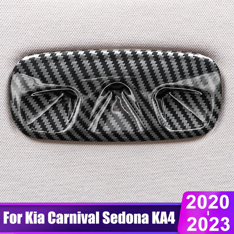 

For Kia Carnival Sedona KA4 2020 2021 2022 2023 ABS Carbon Car Third Row Reading Light Trim Frame Cover Interior Accessories