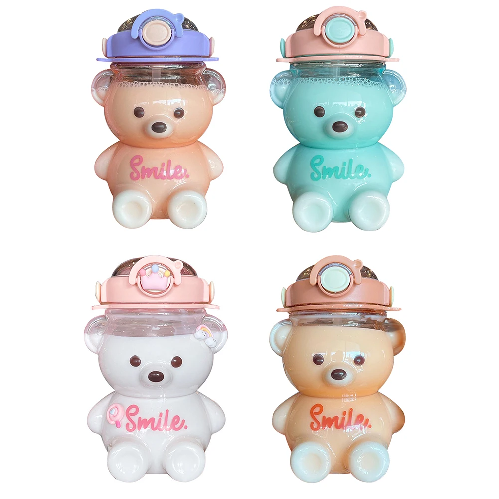 

1000 мл Милая бутылка для воды с медведем, пластиковые бутылки, большая емкость, для студентов, девочек, не содержит Бисфенол А, Спортивная, шко...