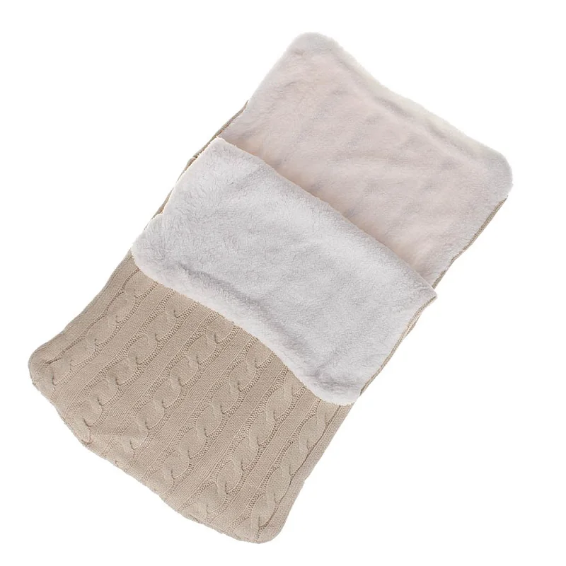 

Baby Sleeping Bag Envelope Winter Newborn Sleepsack Footmuff Stroller Knitted Anti-kick Quilts Children Newborn Knit Wool Quilts