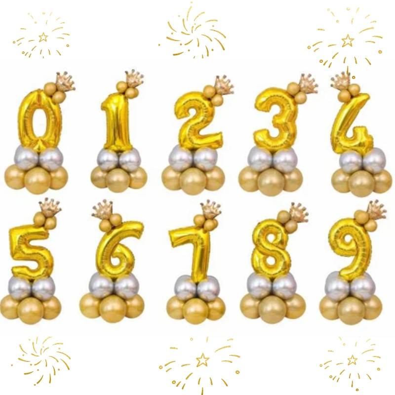

Birthday Balloons 32Inch Helium Number Balloon Happy Birthday Wedding Party Decorations girl balloon baby shower decorations