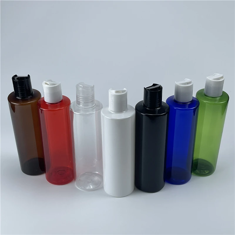 

250ML X 25 Empty Plastic Shampoo Bottles With Disc Top Cap Essential Oils Cosmetic Packaging Bottle Shower Gel Plastic Container