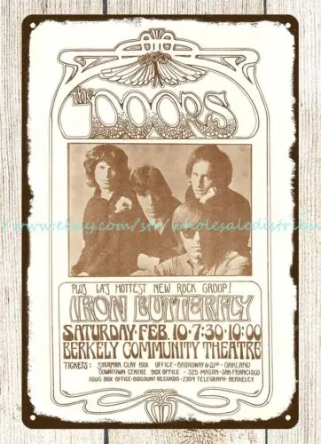 Кантри Декор 1969 Беркли театр Концерт Металлический жестяной знак