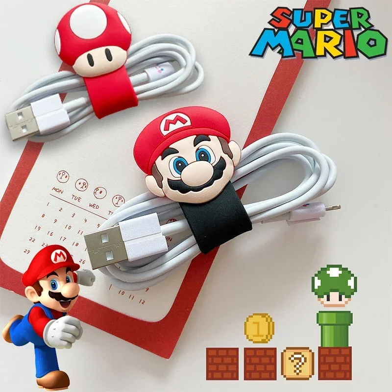 Органайзер для кабелей Super Mario Bros держатель кабеля в стиле аниме наушников