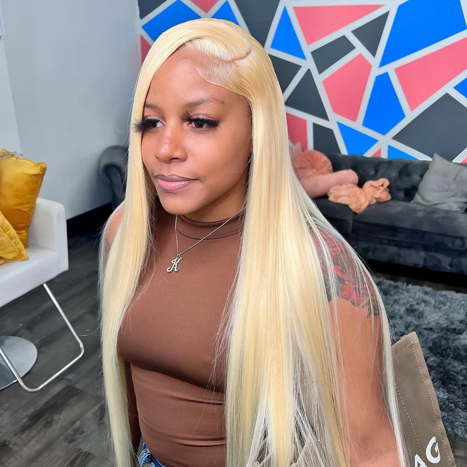 

Парик светлый из натуральных человеческих волос, 13x4 дюймов, 613 дюймов, без клея