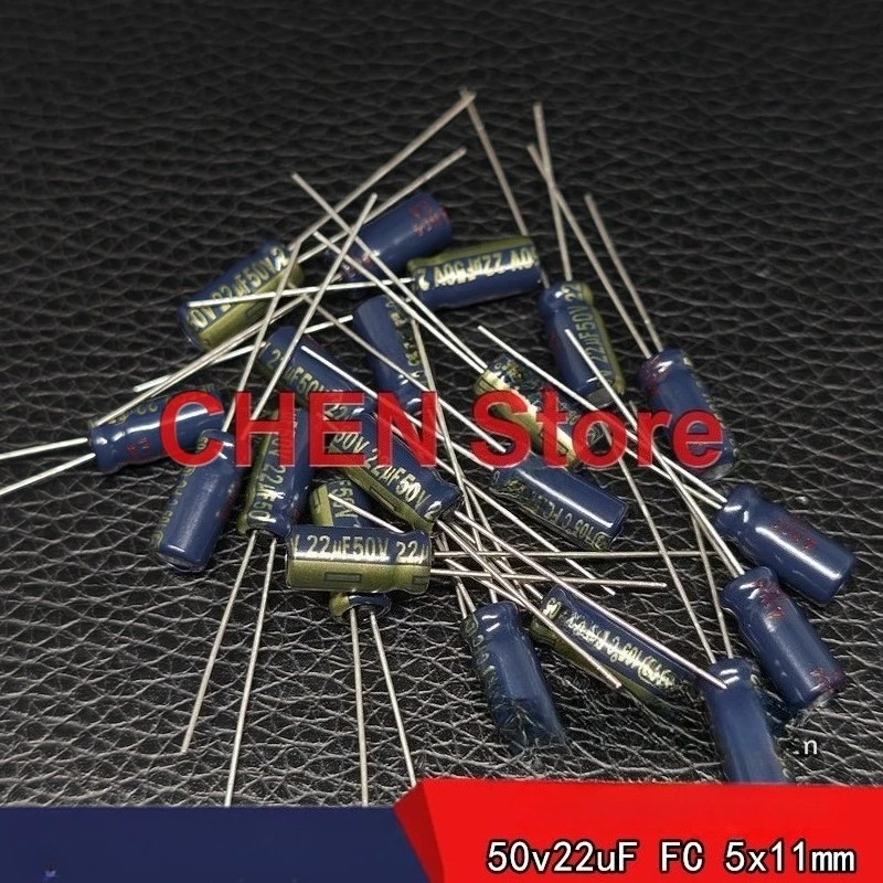 Фото 50 шт./лот, оригинальные электролитические конденсаторы Matsushita FC 22UF 50V 5X11MM 105C 50V22UF, бесплатная доставка №3