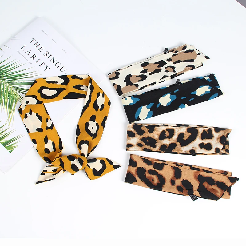 

Женский шейный платок с леопардовым принтом, многофункциональный шейный платок с леопардовым принтом