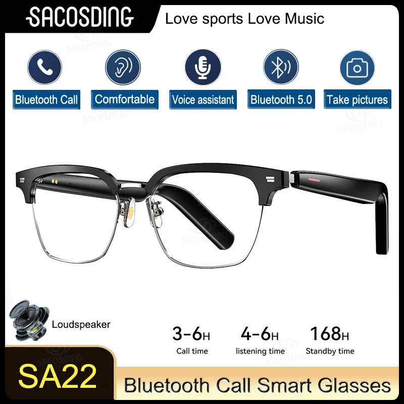 

Audio Smart Glasses Bluetooth Call Voice Assistant Listen Music Glasses Smart Sports Polarized Sunglasses Anti-Blue Eyeglasses