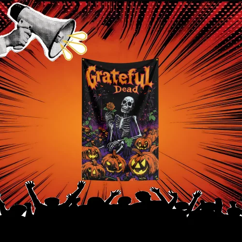 Фото Флаг с изображением рок-музыки в стиле Grateful Dead, 3x5 футов, полиэстеровый баннер для декора стен спальни, подарок для любителей музыки №2