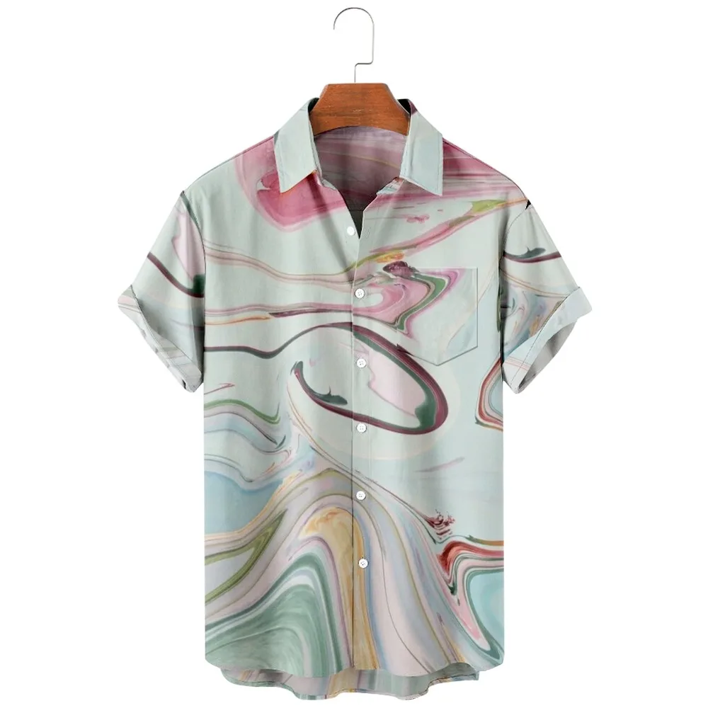 

2022 New Summer Man Shirts 3D Digital Printed Casual Loose Men's Shirt
