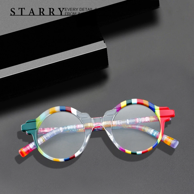 Круглые высококачественные очки ручной работы для мужчин и женщин в ацетатной