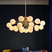 nordic gold chandelier glass bubble lamp shade lighting modern living room lamp bedroom romantic led italian design lamp