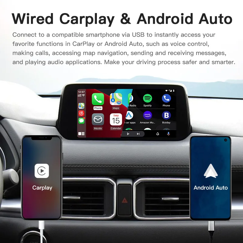 Новое обновление CarPlay Android Auto USB-концентратор OEM для изменения Mazda 3 2 6 CX3 CX5 CX8 CX9 MX5